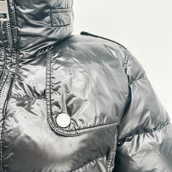 Burberry Coat Brit Black Winter Down Ladies Jacket Sports Check Puffer Belted M - Picture 10 of 13